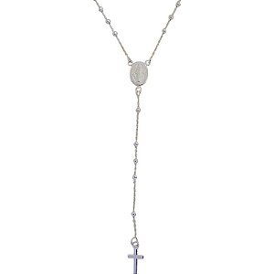 Colar Terço Veneziana 45cm - Prata 925