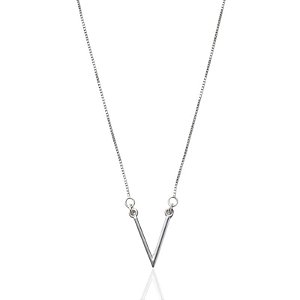 Colar V Veneziana 45cm - Prata 925