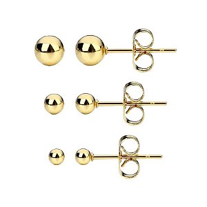 Brinco Trio Bolinha - Banho de Ouro 18k