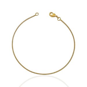 Pulseira Rabo de Rato 19cm - Banho de Ouro 18k