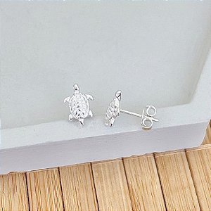 Brinco Tartaruga 0,7cm x 1cm - Prata 925