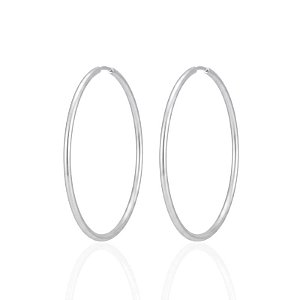 Brinco Argola Fio Redondo Encaixe 3,7cm - Prata 925
