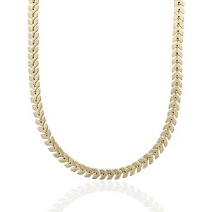 Colar Choker Escamas Lisas 40cm - Banho de Ouro 18k
