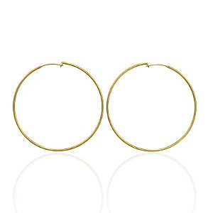 Brinco Argola Fina 6cm - Banho de Ouro 18k