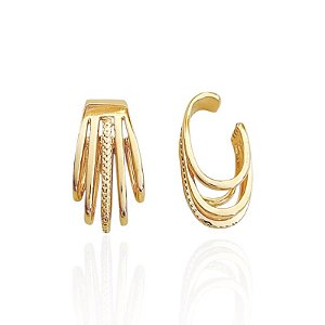 Brinco de Encaixe 5 Fios - Banho de Ouro 18k