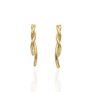 Brinco Ear Hook Entrelaçado - Banho de Ouro 18k
