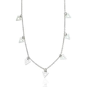 Colar Choker Triângulos Vazados 40cm - Prata 925