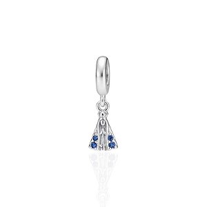 Berloque Nossa Senhora c/ Zircônia Azul - Prata 925