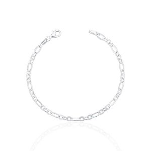 Pulseira Elo Português 3x1 18cm - Prata 925
