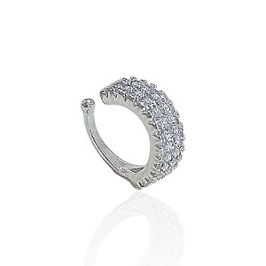 Piercing Fake 3 Fileiras de Zircônia - Prata 925