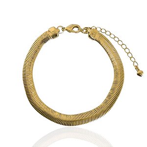 Pulseira Lacraia 6mm 17cm - Banho de ouro 18k