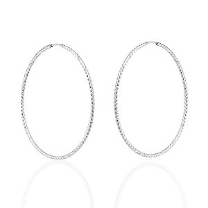 Brinco Argola Fio Torcido Encaixe 6,5cm - Prata 925