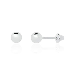 Brinco Infantil Bolinha 4mm - Prata 925