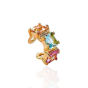 Piercing Fake Zircônia Colorido - Banho Ouro 18k