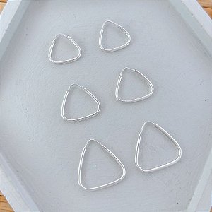 Brinco Trio de Argolinhas Fina Triângulo de Encaixe - Prata 925