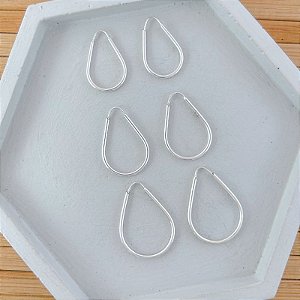 Brinco Trio de Argolinhas Fina Gota de Encaixe - Prata 925