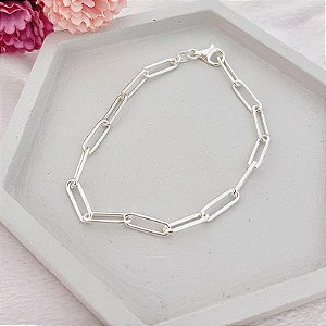 Pulseira Elo Cartier Longo 18cm - Prata 925