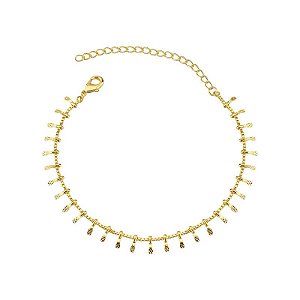 Pulseira Detalhes 19cm + 6cm extensor - Banho de Ouro 18k