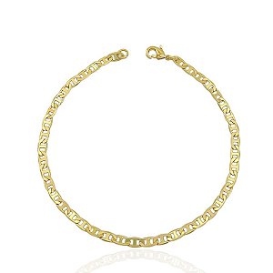 Pulseira Piastrine 3mm 21cm - Banho de Ouro 18k