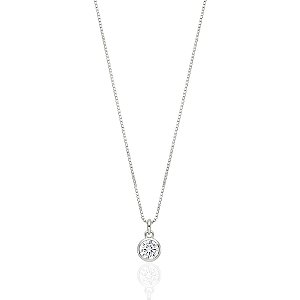 Colar Ponto de Luz Zircônia Redonda Veneziana 45cm - Prata 925