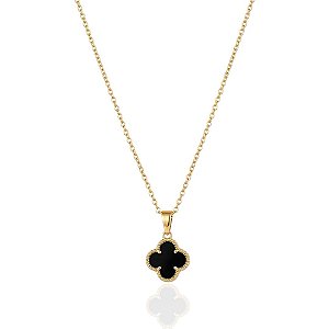 Colar Trevo Elo Português 40cm - Banho de Ouro 18k