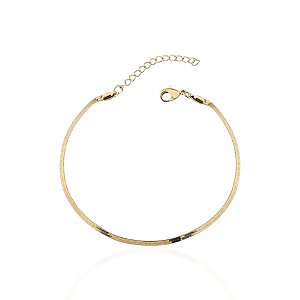 Pulseira Fita 2mm 18cm - Banho Ouro 18k