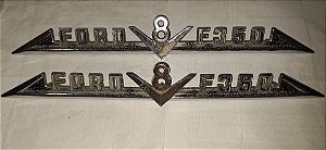 F350 V8 65_68 - Par De Emblema Do Paralamas Original Usado
