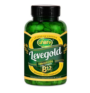 Levegold - Levedura de cerveja enriquecida com vitamina B12 - 450 comprimidos de 450mg - Unilife