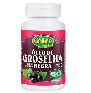 Óleo de Groselha Negra – contém 60 cápsulas de 700mg cada – Unilife Vitamins