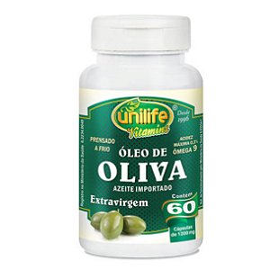 Óleo de Oliva Extra Virgem – contém 60 cápsulas de 1200mg cada – Unilife Vitamins