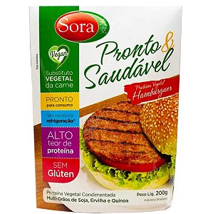 Hambúrguer Proteína Vegetal Pronto para Consumo 200g – Sora