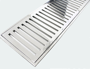 Grelha Inox Para Piso 8 cm x 1 metro x 1 cm Sem  Caixilho
