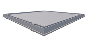 Tampa Para Casa de Máquinas 100 x 100 Com Grelha Invisível Rebaixada Articulada C/ Amortecedor - CINZA CLARO