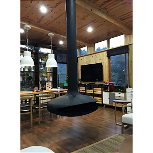 Lareira Suspensa a Lenha Giratória Diamond E80 + 4 Dutos de 1 metro cada