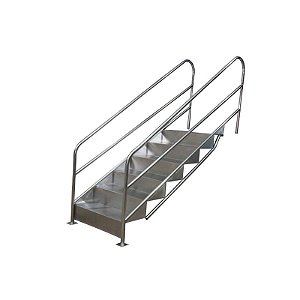 Escada Para Piscinas Fisioterápica Profundidade 130 cm Aço INOX 316 - PRODUTO SOB ENCOMENDA
