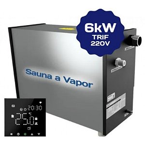 Sauna a Vapor Ginni G6 com Controlador Digital Trif.220v