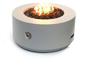Lareira para Área Externa a Gás Redonda Modelo Coliseum- Base em Chapa Metálica