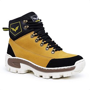 Coturno Masculino Sapato de Couro Legitimo Palmilha de GeL