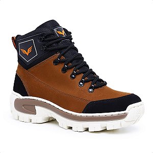 Bota Coturno Masculino Sapato de Couro Legitimo Palmilha de GeL