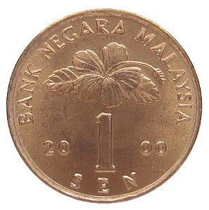 1 Sen 2000 SOB Malásia Ásia