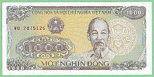 1000 Dông 1988 FE Vietnã Ásia