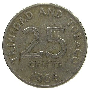 25 Cents 1966 MBC Trindade e Tobago América