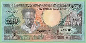 250 Gulden 1988 FE Suriname América