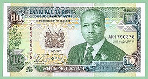 10 Shillings 1990 FE Quênia África