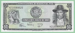 50 Soles de Oro 1977 FE Peru América