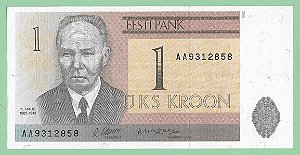 1 Kroon 1992 FE Estônia Europa