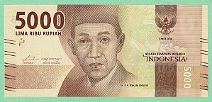 5000 Rupias 2016 FE Indonesia ÁSIA