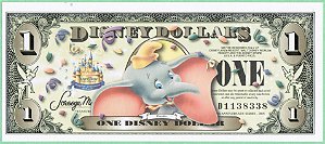1 Dollar Disney 2005 FE Original