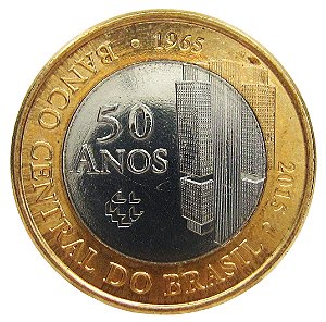 1 Real 2015 SOB Comemorativa dos 50 anos do Banco Central