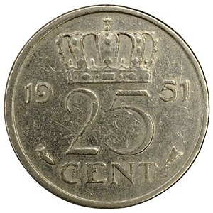 25 Cents 1951 MBC Holanda Europa